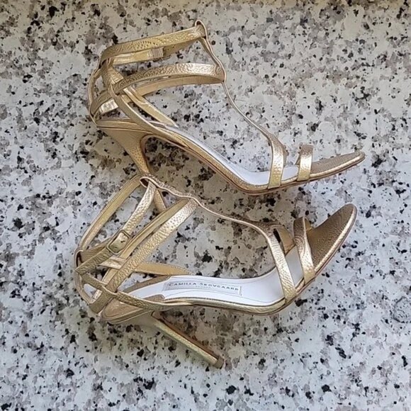 Camilla Skovgaard Strappy Leather Stilettos Size 9.5 - Picture 5 of 11